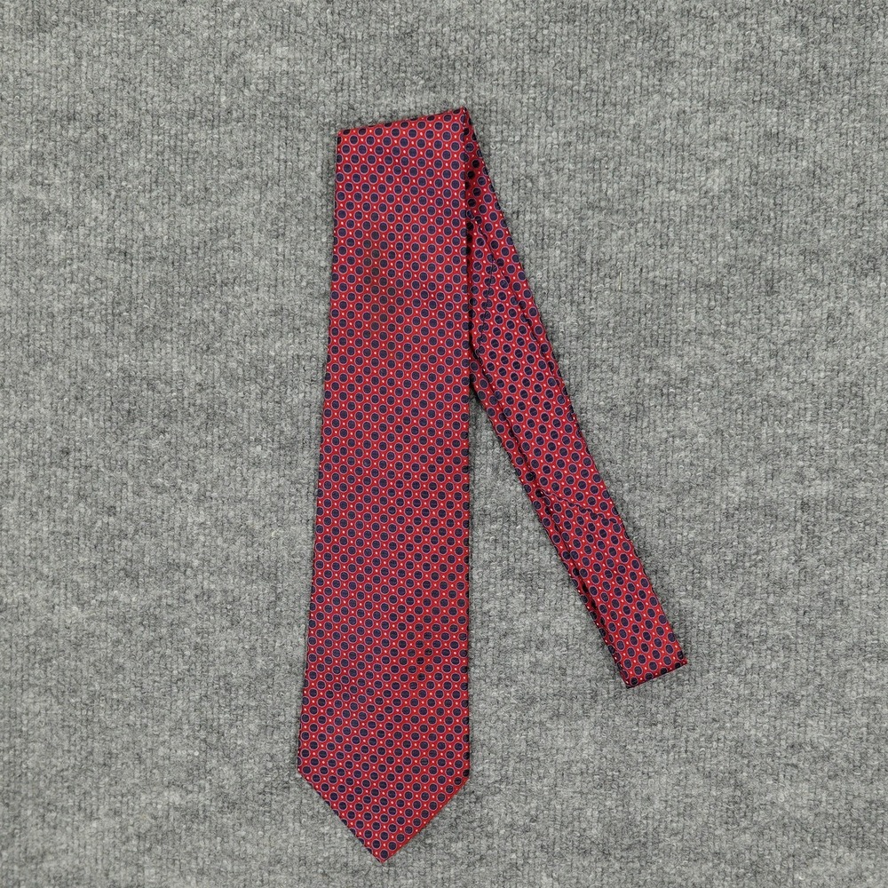 Stafford Executive Tie Mens One Size Red Navy Geometric Silk Classic Necktie